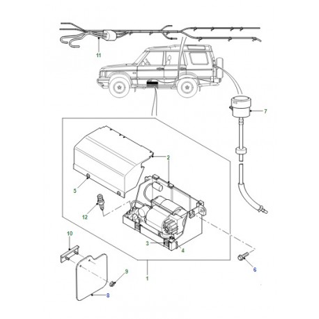 Boîte complète de compresseur de suspension de DISCOVERY 2 Land Rover Genuine - 1