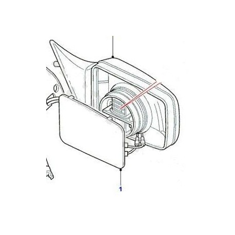 GLACE DE RETROVISEUR DE RANGE ROVER CLASSIC - COTE DROIT Land Rover Genuine - 1
