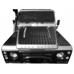 Bonnet Centre Chequer Plate in Black - For Defender td4 Terrafirma4x4 - 3