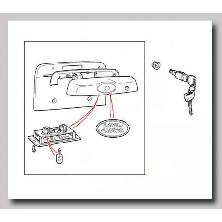 Poignée hayon FREELANDER avec plaque Land Rover Genuine - 1