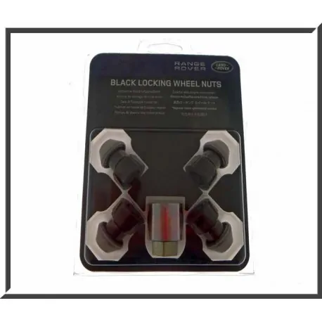 Jeu de 4 écrous antivol noirs pour RANGE ROVER EVOQUE - GENUINE