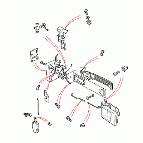 ARTICULATION FILETEE DE POIGNEE DE PORTIERE AVG DE DEFENDER Land Rover Genuine - 1