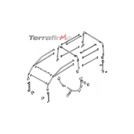 DEFENDER 90 WITHOUT BULHEAD FULL EXTERNAL ROLL CAGE Safety Devices - 1