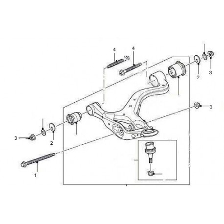 D3/D4/RRS front lower arm outer bolt N1 OEM - 1