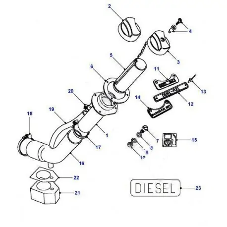 Fuel filler hose for Defender 130 Highcap