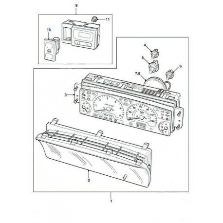 Ampoule + douille marron de tableau de bord de Discovery 2 Land Rover Genuine - 1