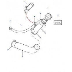 Fuel filler hose for Defender 110 from 1999 - GENUINE