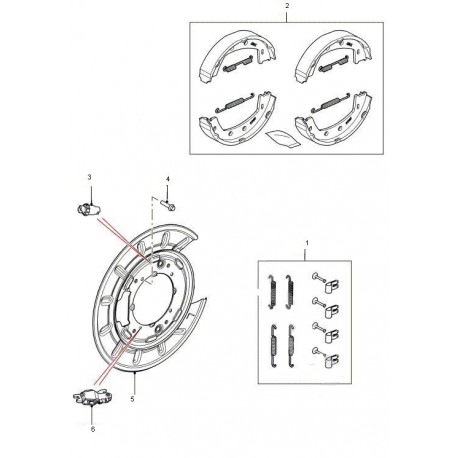 Kit de ressorts/fixations de mâchoires de frein à main de Freelander 2 - GENUINE Land Rover Genuine - 1