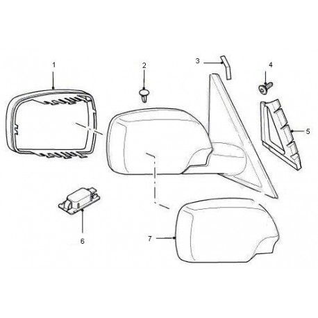 Entourage noir de rétroviseur extérieur droit de Range Rover L322 - GENUINE Land Rover Genuine - 1