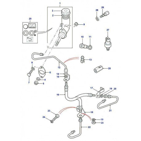 DEFENDER 90 clutch pipe - LHD - Up to 200 TDI - GENUINE Land Rover Genuine - 1