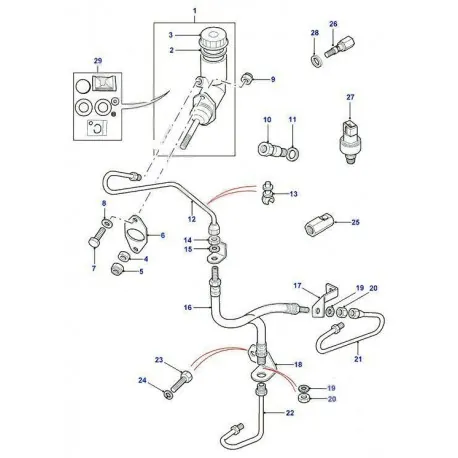 Tuyau d'embrayage de DEFENDER 90 jusqu'au 200 TDI - GENUINE