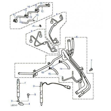 FREELANDER 1 2.0 TD heater pipes assy Land Rover Genuine - 1