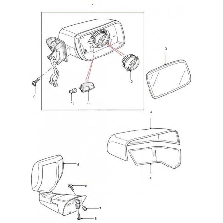 DISCOVERY 3 exterior mirror assy LH - GENUINE Land Rover Genuine - 1
