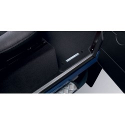 Jeu de tapis de sol moquette avant noir avec badge Land Rover argent pour DEFENDER TD4