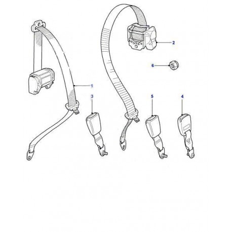 Attache ceinture de sécurité du siège arrière central de FREELANDER 1 5 portes Land Rover Genuine - 1