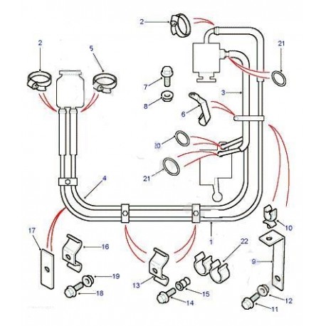 Durite de direction assistée de DEFENDER TD5 N1 - GENUINE Land Rover Genuine - 1