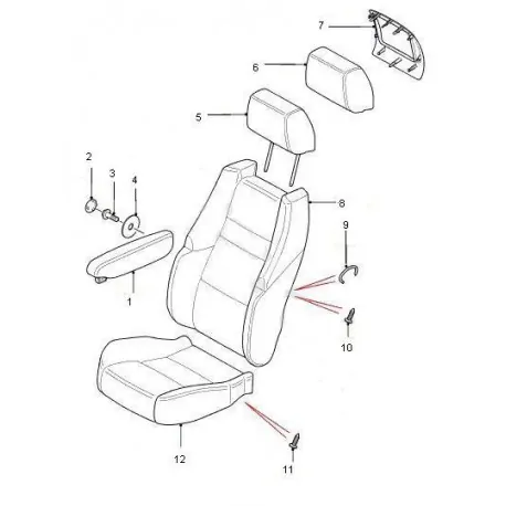 RANGE ROVER SPORT LH seat armrest - Ebony