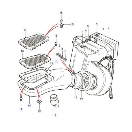 DEFENDER heater duct seal - LHD N2 Land Rover Genuine - 1