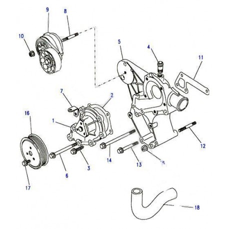 Goujon de fixation de support de pompe à eau de 300 TDI M8 x 52 Britpart - 1