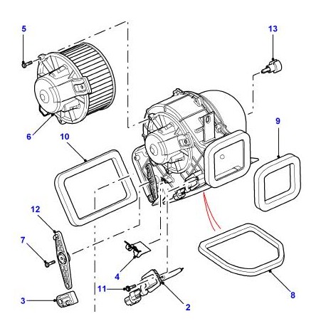 Moteur de ventilation/chauffage de DEFENDER TD4 Land Rover Genuine - 1