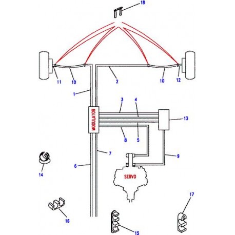 Tuyau de frein rigide entre boitier ABS et flexible souple avant GAUCHE de Discovery 1 Land Rover Genuine - 1