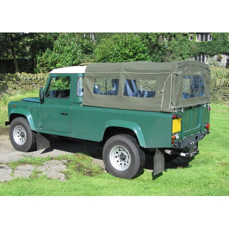 Khaki 3/4 hood Defender 110 with side windows ExmoorTrim - 1