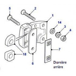 Vis inférieure de charnière de porte arrière de DEFENDER TD4 M8 X 95