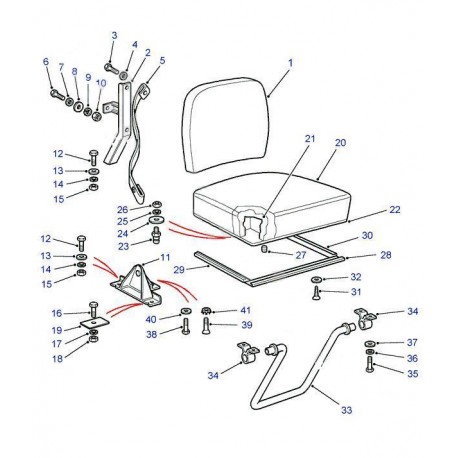 Assise bois de siège arrière rabattable de DEFENDER 90/110 TD5 Land Rover Genuine - 1