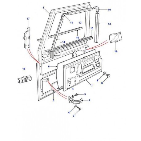 DEFENDER front door bracket support Britpart - 1