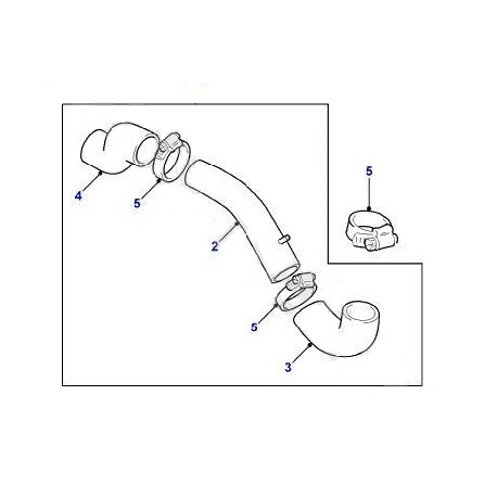 DEFENDER TD5 intercooler pipe metal Land Rover Genuine - 1