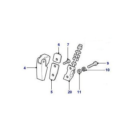 Kit charnières articulées de pare-brise de DEFENDER Britpart - 1