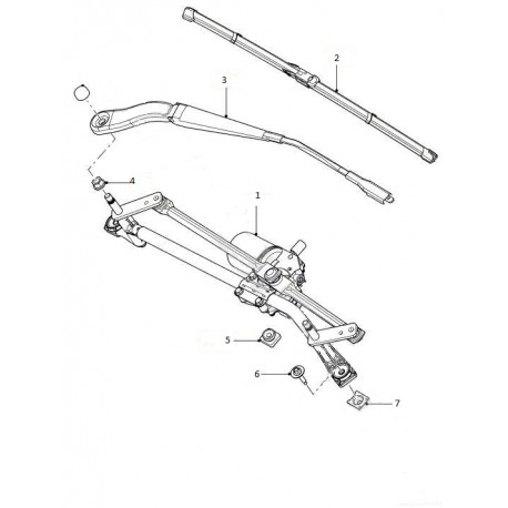 Ensemble moteur-tringlerie d'essuie-glaces avant de FREELANDER 2 Land Rover Genuine - 1