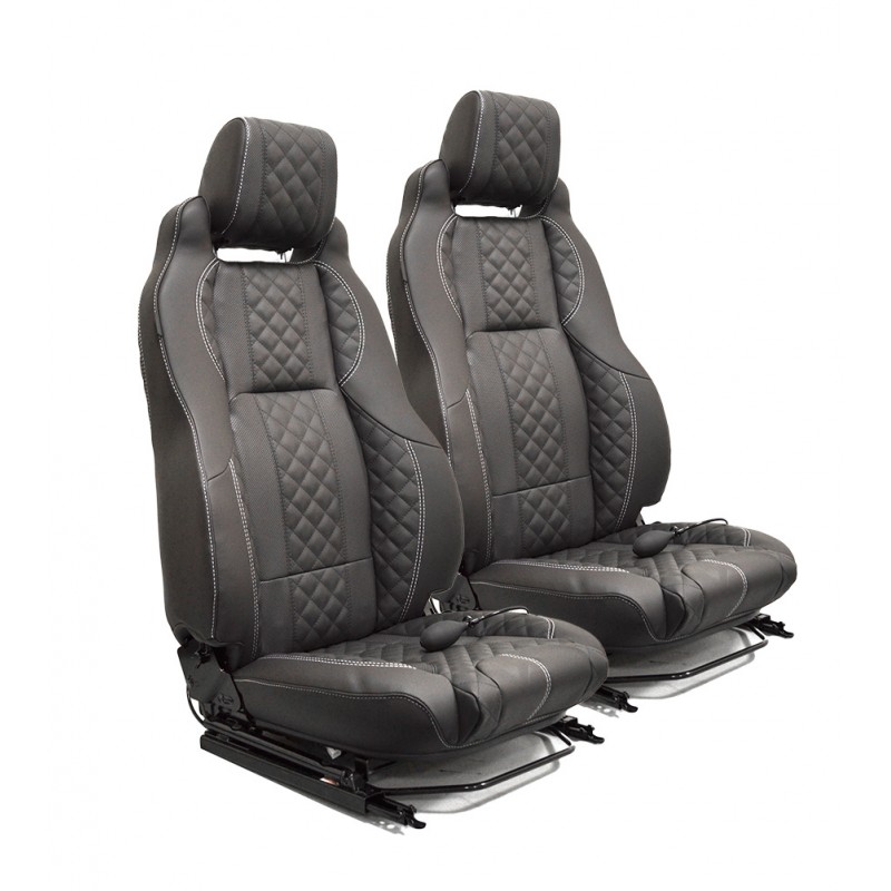 New Defender Seat Covers - Front Pair with Leather Trim