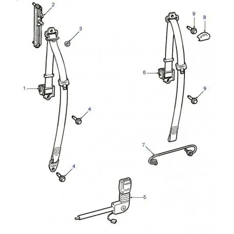 Ceinture de sécurité avant droite noire de FREELANDER 1