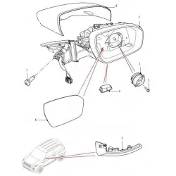 Rétroviseur extérieur gauche de RANGE ROVER EVOQUE - Sans radar de dépassement
