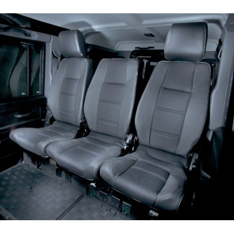 Rangée de 3 de sièges arrière cuir-tissu pour DEFENDER 130 EXMOOR TRIM - XS BLACK RACK ExmoorTrim - 1