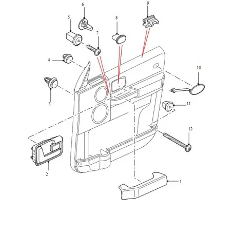 DISCOVERY 3 Left Interior Door Pull Handle - Graphite metallic
