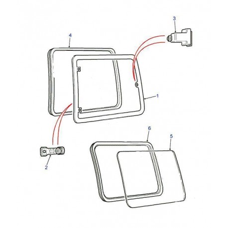 DISCOVERY 1 5 doors glass rear quarter RH