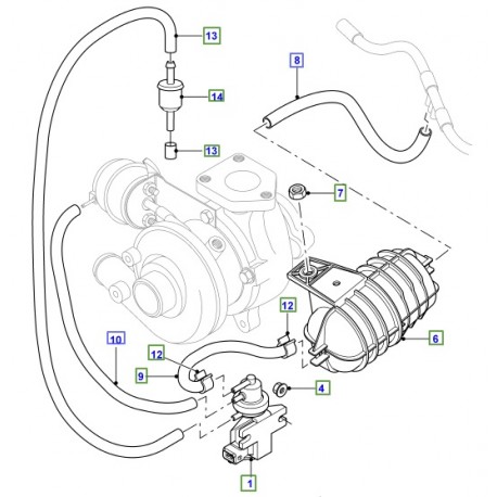 FREELANDER 1 TD4 Turbo Charger Solenoid Vacuum Boost Control Valve hose n°3