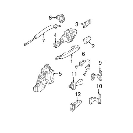 Cable d'ouverture de porte arrière de RANGE ROVER EVOQUE