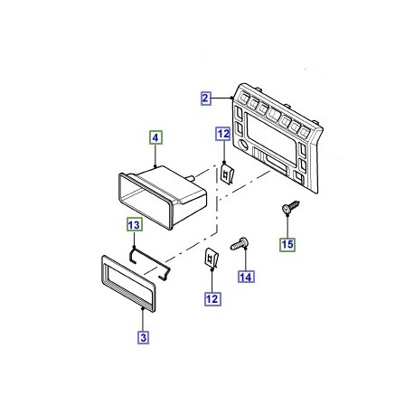 DEFENDER TD5 facia clip dash centre panel