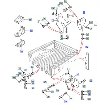 Support de montage de benne de DEFENDER 130 TD4