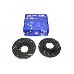 PAIRE DE DISQUES DE FREIN ARRIERE RAINURES DEFENDER - EBC