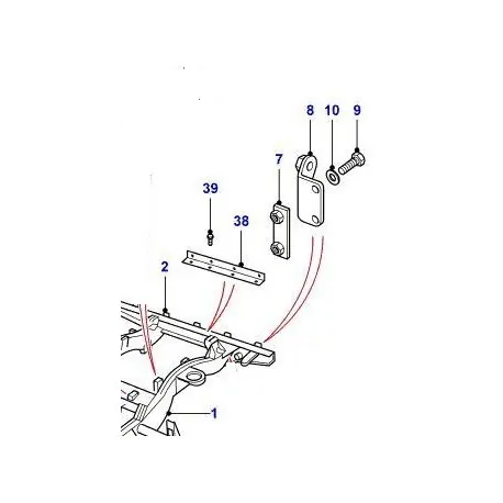 Kit de fixation de charnière sur hayon bas de SERIE et DEFENDER