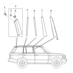 Finition gauche de petite vitre de porte ARD de RANGE ROVER L322