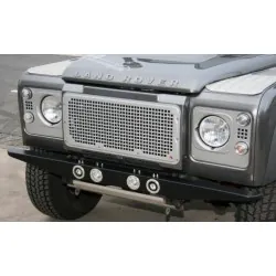DEFENDER silver Heritage Headlight plates in aluminium