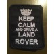 Ecusson à broder LAND ROVER KEEP CALM - Noir et argent