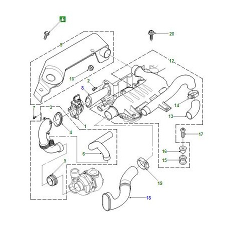 Silentbloc de collecteur d'admission d'air de FREELANDER 1 TD4