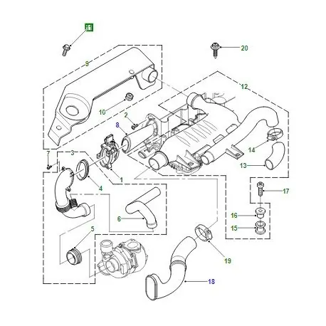 Vis de silentbloc de collecteur d'admission d'air de FREELANDER 1 TD4