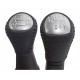 DEFENDER TD4 PUMA main gear + transfer lever knobs Black leather